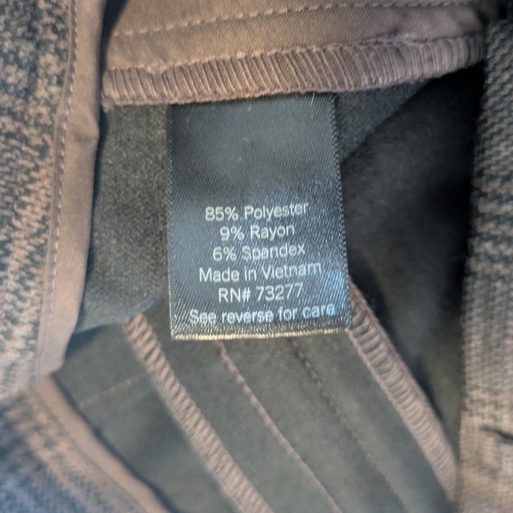 Simply Vera Vera Wang Wide Leg Houndstooth Slacks 16 Dress Pants Brown Black - Picture 6 of 10